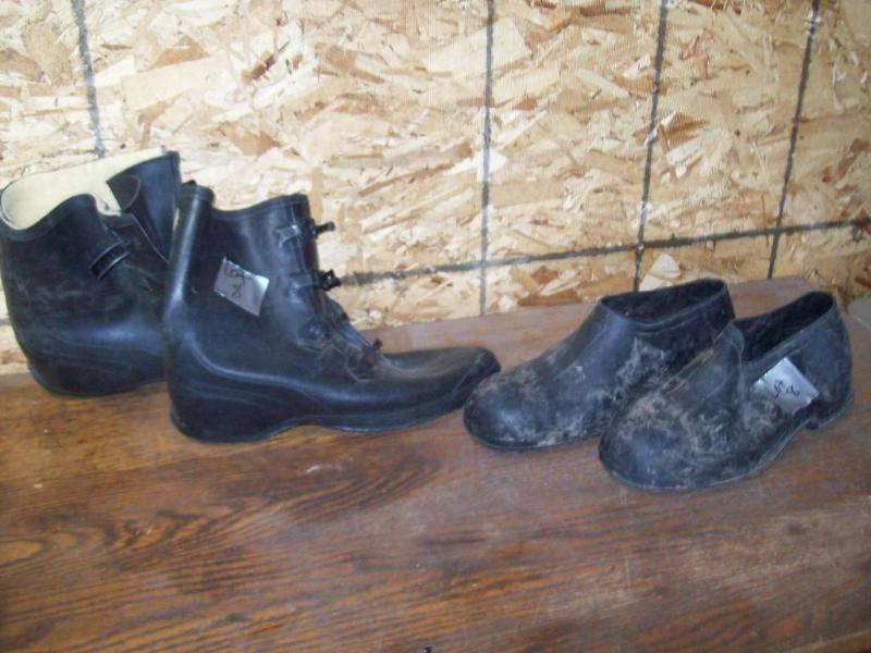 Rubber boots and slid ons -1 pair ...