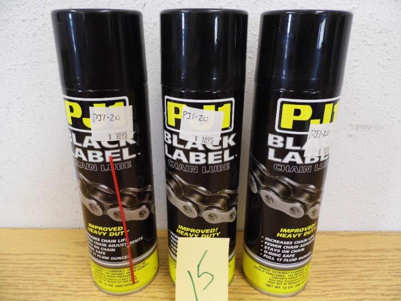 lot 15 image: Lot of 3 Cans PJ1 Black Label Chain...