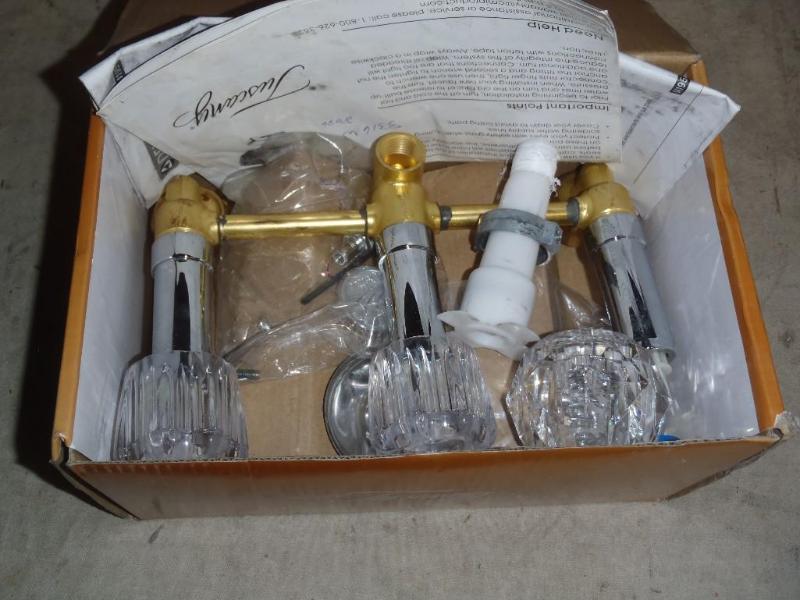 lot 144 image: Tuscany 3 Handle Chrome Tub and Sho...