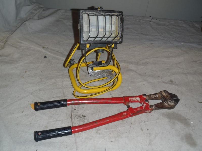 lot 176 image: Work Light and Bolt Cutter...