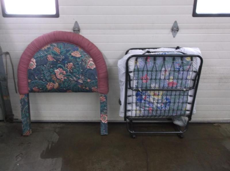 lot 5 image: Roll Away Bed with Head Board nice ...