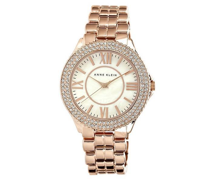 Anne Klein Rosetone Crystal Watch