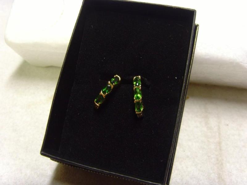 Gold Like Emerald Earring Set