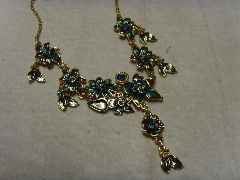Multi Color Gem Flower Necklace