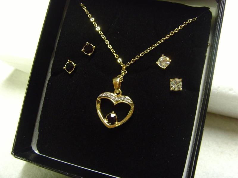 Heart Necklace and Earring Set