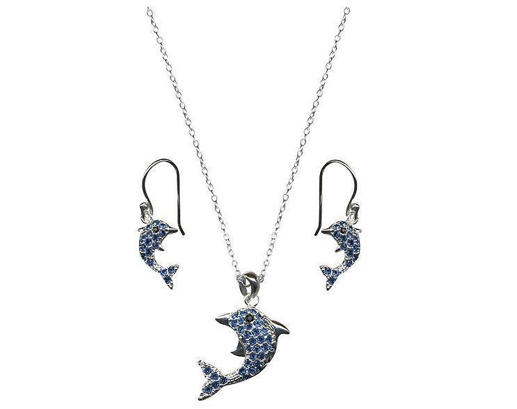 Dolphin Pendant & Earrings Set