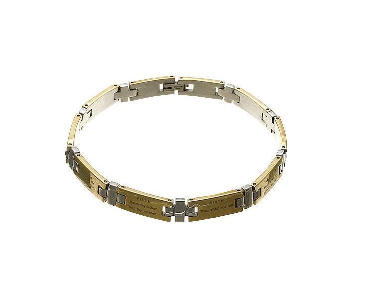 Two-Tone Ten Commandments Bracelet