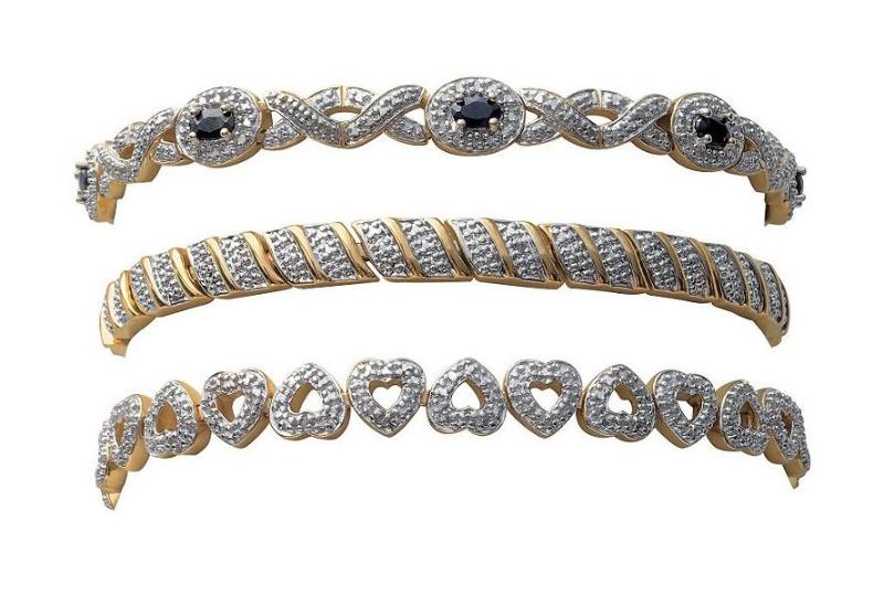 Diamond-Accent 3-Pc. Bracelet Set