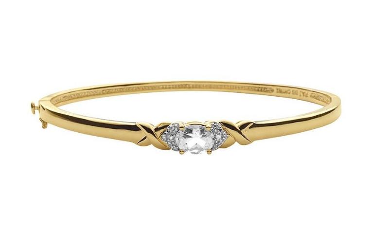 Gold Plated Topaz Diamond Bangle