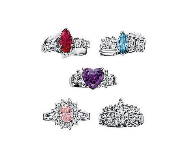 5-pc Color Cubic Zirconia Ring Set