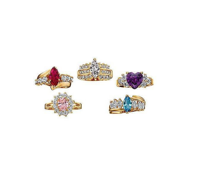 5 Piece Cubic Zirconia Ring Set