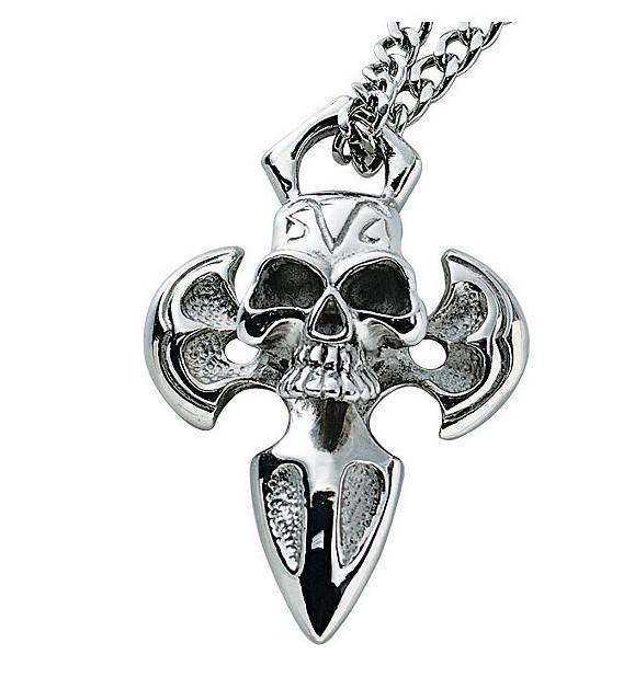 lot 22 image: Chisel Skull Cross Pendant