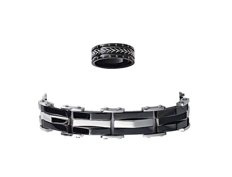lot 36 image: Pyramid Bracelet & Ring Set Size 12