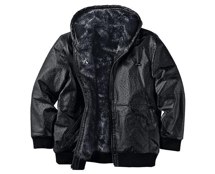 lot 50 image: Hooded Leather Bomber Jacket