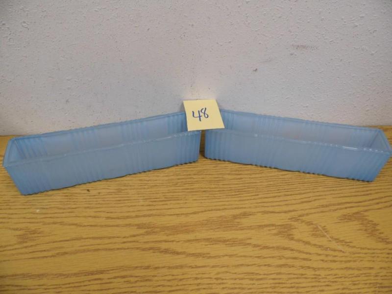 lot 48 image: Pair of Blue Glass Containers