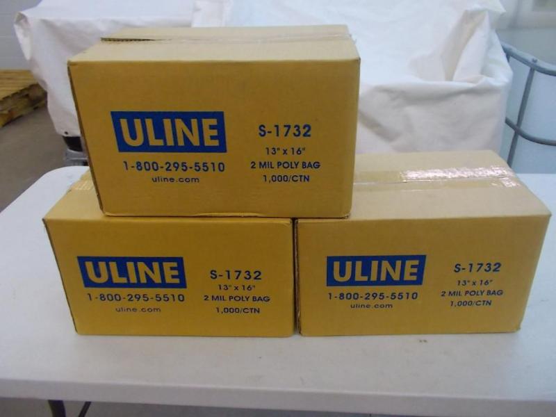 3 boxes containing 1000-2 mil poly ...