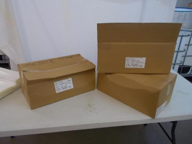 3 boxes of plain bread bags with wi...