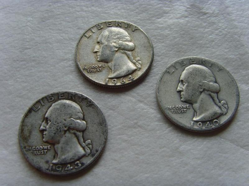Lot of 3 Silver Washington Quarters