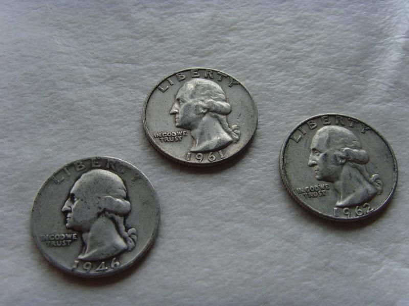 Lot of 3 Silver Washington Quarters