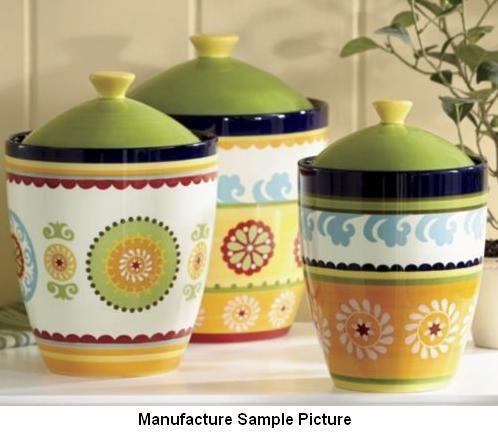Three Piece Summer Suzani Canisters...