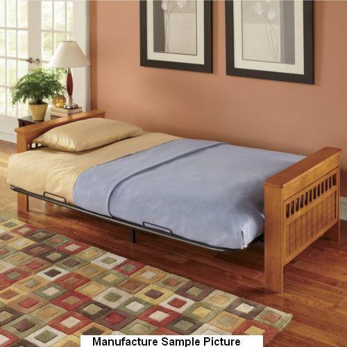 Metal Frame Futon with Wooden Arms ...