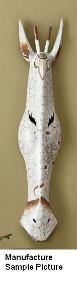 Hand Carved Safari Giraffe Mask -&n...