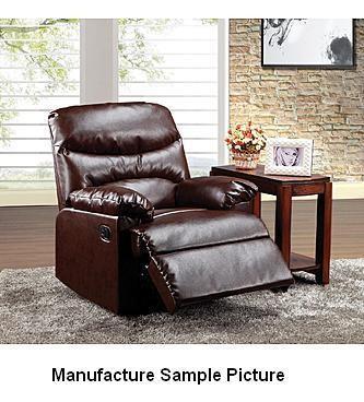 Espresso Bonded Leather Recliner - ...