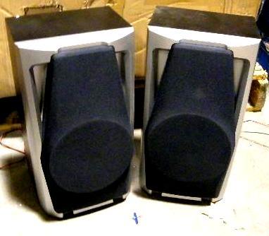 Pair of Silver and Black Radio Spea...