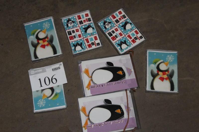 lot 106 image: Lot of (7) Penguin Christmas Decora...