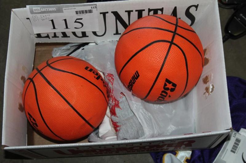 lot 115 image: Lot of (6) Items (2) Basketballs, ...