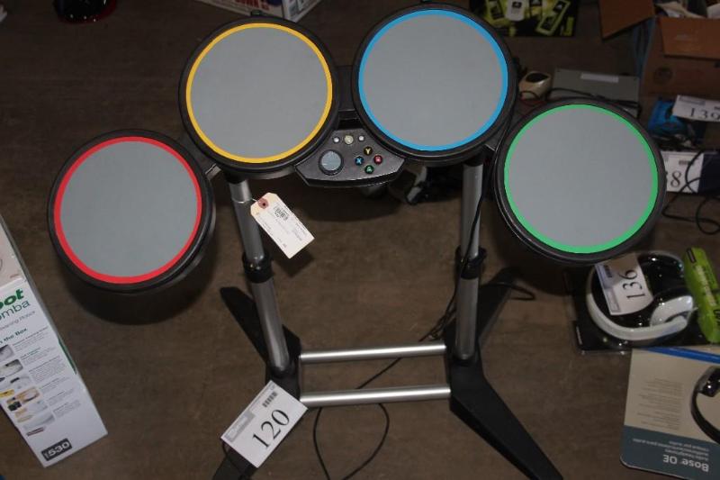 lot 120 image: X-Box 360 Rockband Drumset...