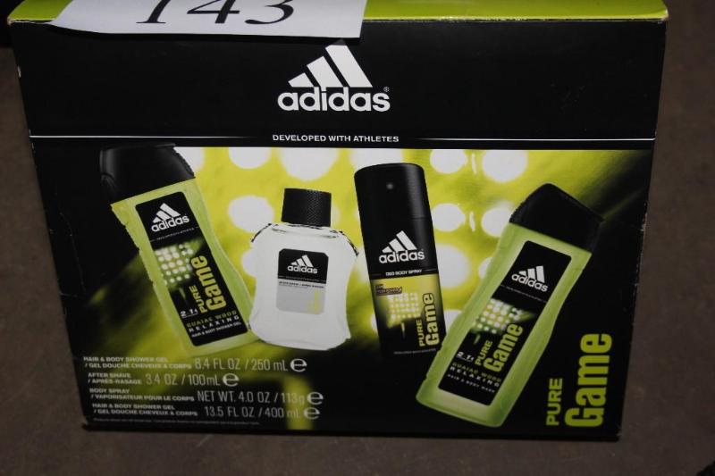 lot 143 image: Box Lot of Adidas Hair and Body Ge...
