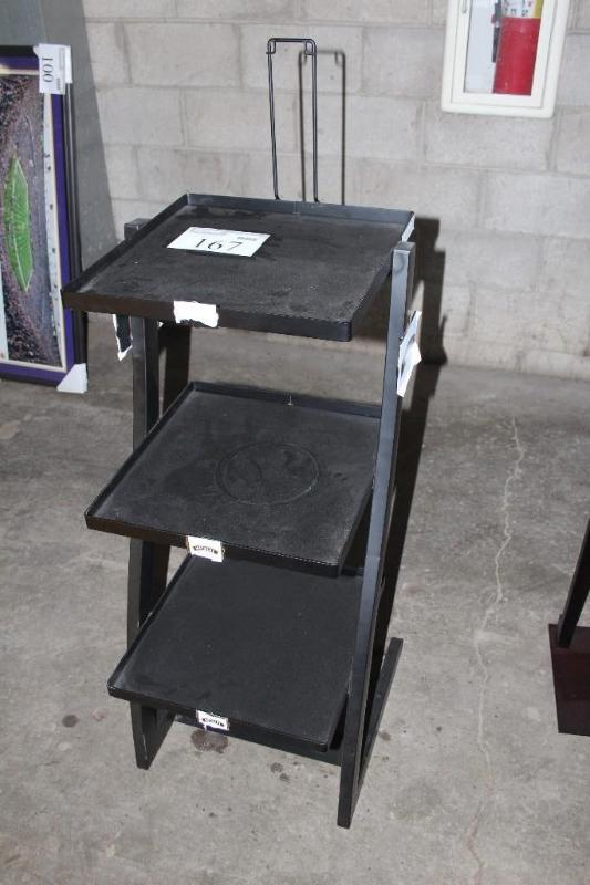 lot 167 image: Wood, 3 Level Shelving Unit, 20&quo...