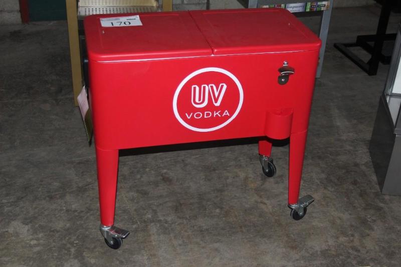 lot 170 image: UV Vodka, Rolling Cooler, 2 Door, 3...