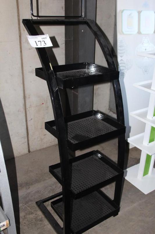 lot 173 image: Black, Metal, 4 Shelf, Curved, Shel...