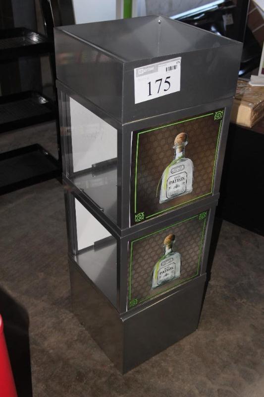 lot 175 image: Metal, 2 Shelves Enclosed in Glass ...