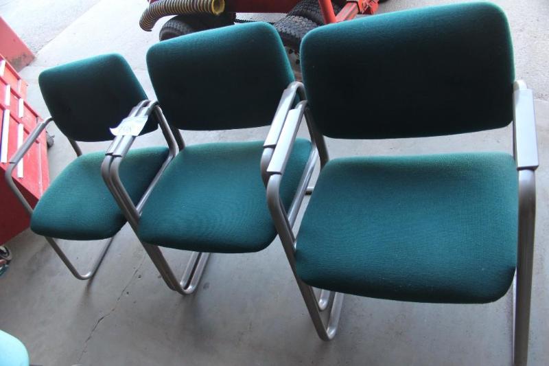lot 198 image: Lot of (3) Steel Frame Chairs, with...