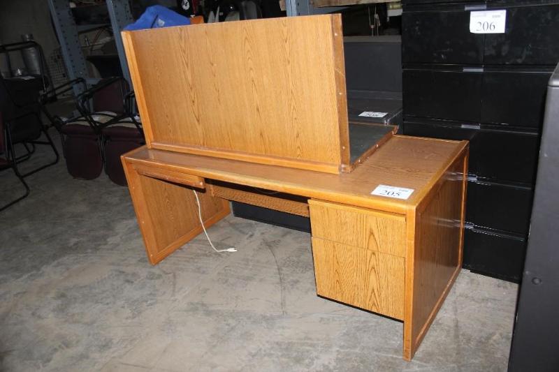 lot 205 image: Lot of (2) Piece Wooden Computer De...