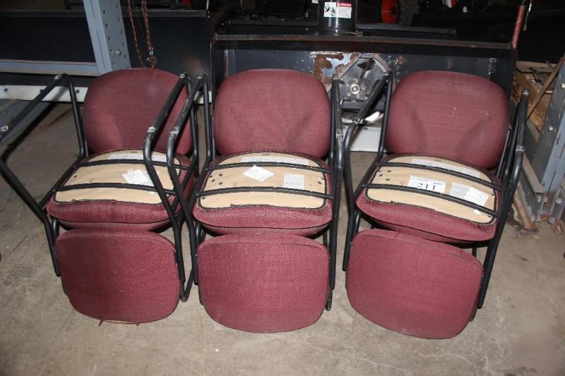 lot 211 image: Lot of (6) Metal Frame, Cushion Cha...