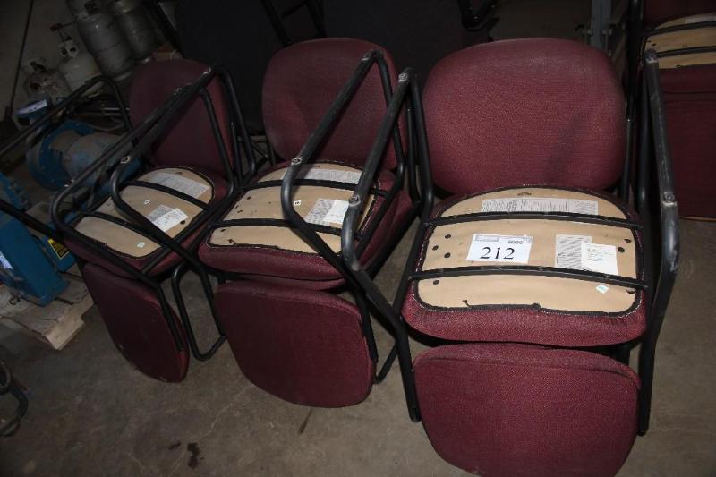 lot 212 image: Lot of (6) Metal Frame, Cushion Cha...