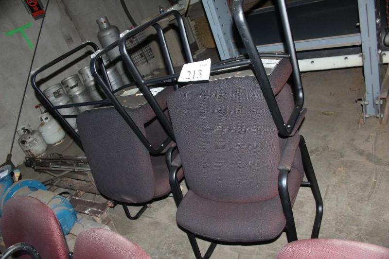 lot 213 image: Lot of (4) Metal Frame, Cushion Cha...
