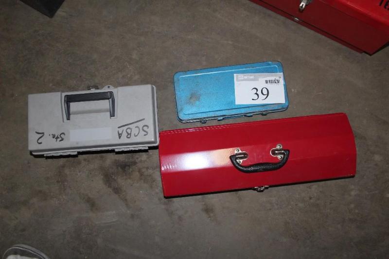 lot 39 image: Lot of (3) Tool Boxes, (2) Plastic,...