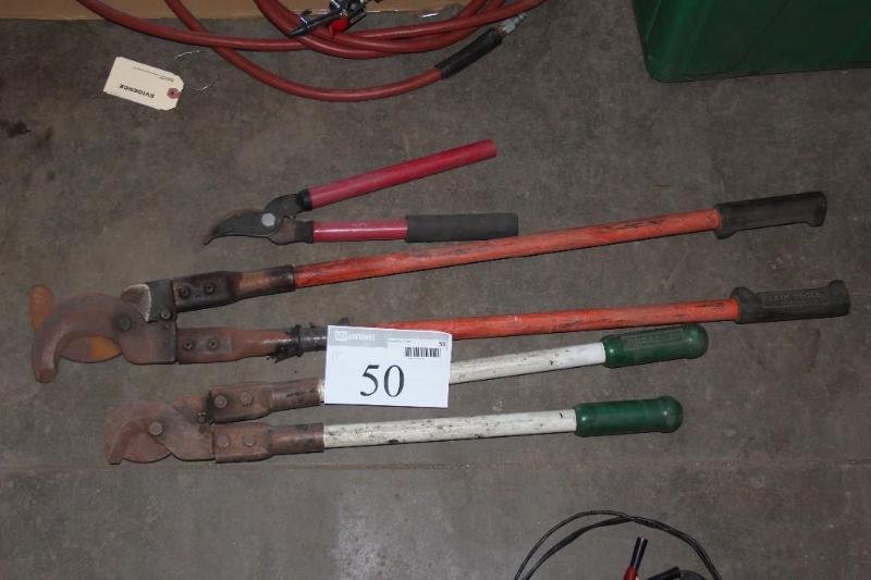 lot 50 image: Lot of (3) Bolt Cutters, (1) Heavy ...