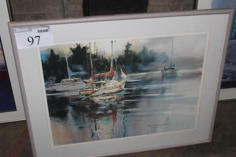 lot 97 image: Painting of Sailboats on Water, 35 ...