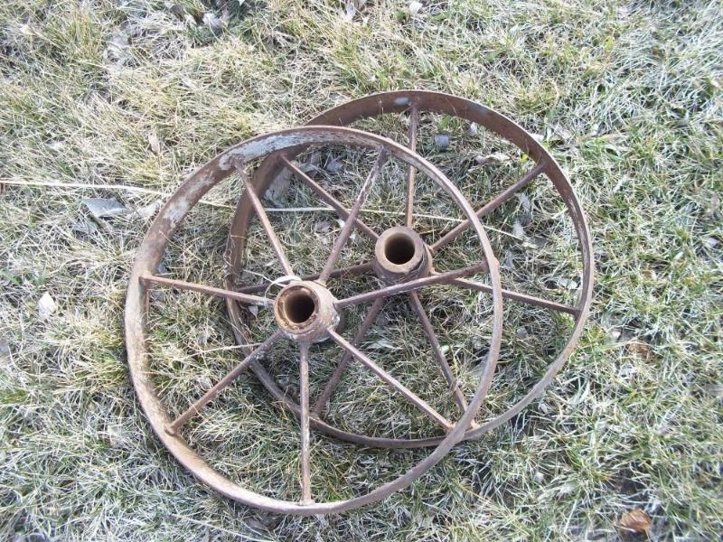 Pair of Antique 16&quot Steel Whee...
