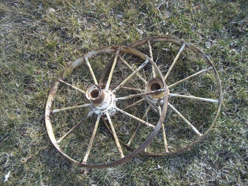 Pair of Antique 20&quot Steel Whee...