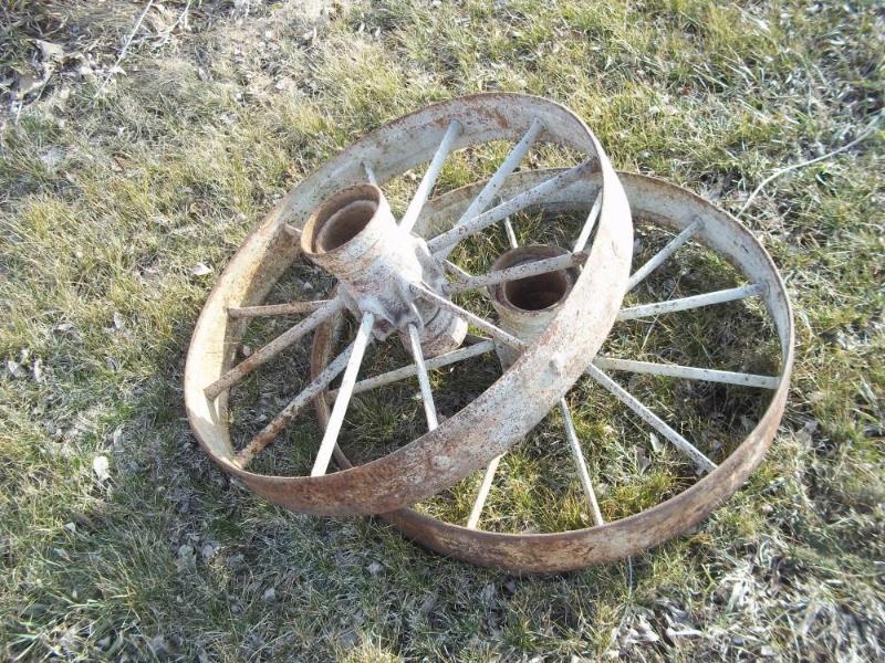 Pair of Antique 28&quot Steel Whee...