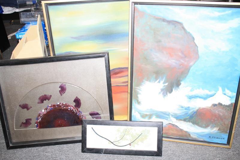 lot 112 image: Original framed artwork, painting...