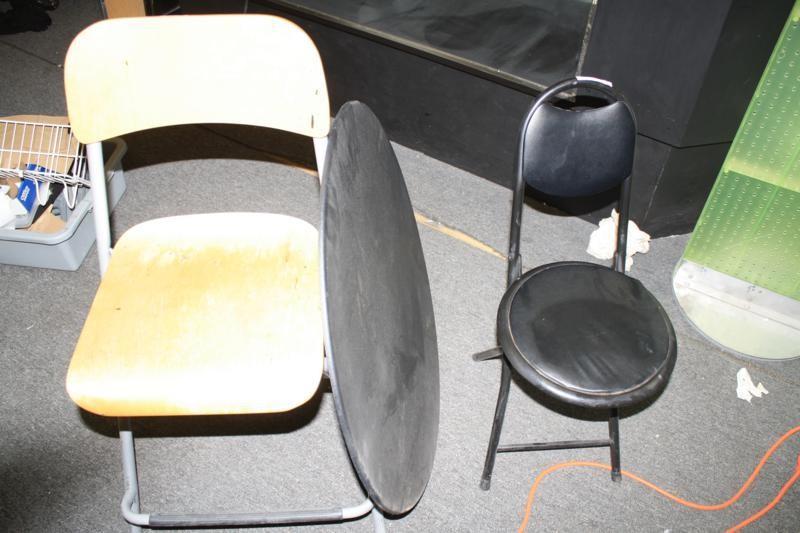 lot 125 image: Furniture, folding chairs, table to...