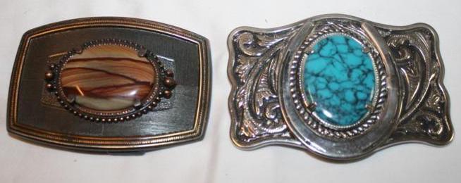 lot 140 image: 2 vintage metal belt buckles, the b...